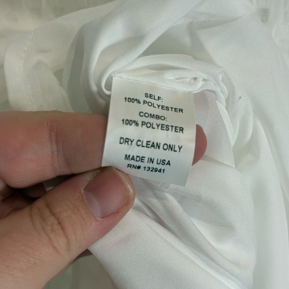 Amanda Uprichard Annalise Gingham Organza Mini Dress in White Size Medium - Picture 9 of 9
